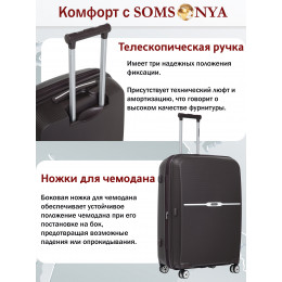 Комплект 3 чемодана и кейс Somsonya ELITE TORONTO коричневый