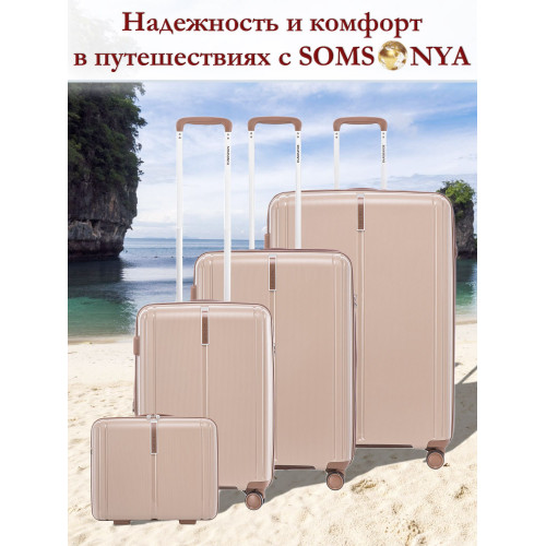 Чемодан на колёсах M SOMSONYA AT бежевый