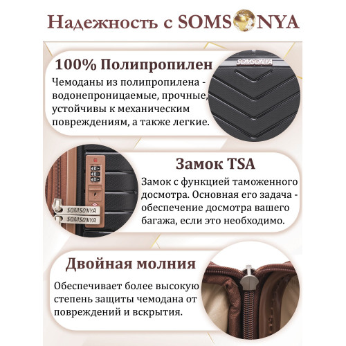 Комплект чемоданов Somsonya Dubai 3 шт черный