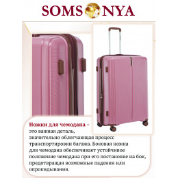 Комплект чемоданов M, S + кейс Somsonya ELITE AT розовый