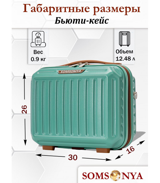 Комплект чемоданов 3 шт и бьюти-кейс SOMSONYA Milan