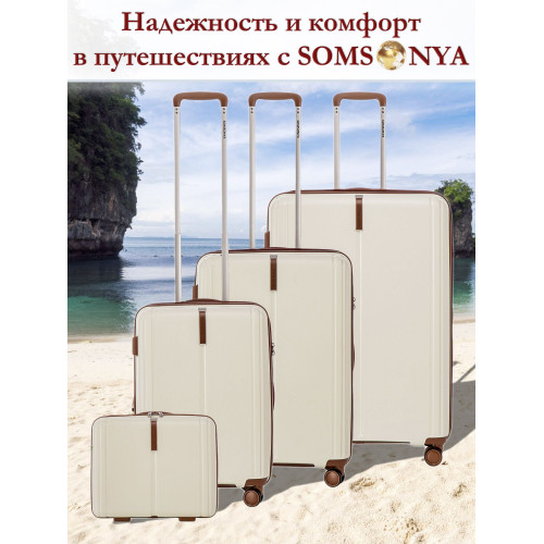 Комплект чемодан с кейсом Somsonya AT слоновая кость