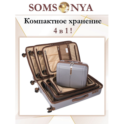 Бьюти кейс ручная кладь SOMSONYA ELITE AT серый