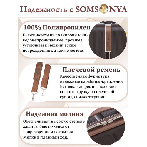 Комплект чемодан с кейсом SOMSONYA ELITE Dubai коричневый