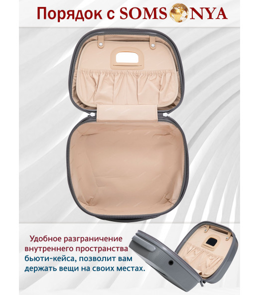Бьюти кейс ручная кладь SOMSONYA ELITE серый