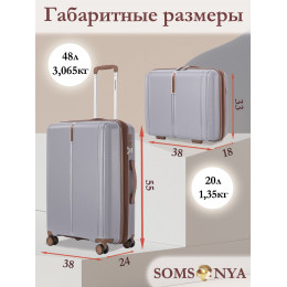 Комплект чемодан с кейсом Somsonya AT серый