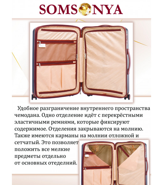 Комплект чемоданов M, S + кейс Somsonya ELITE VEGAS серый