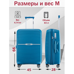 Чемодан на колёсах M SOMSONYA ELITE TORONTO голубой