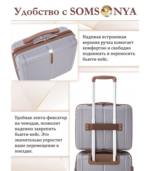 Комплект чемодан с кейсом Somsonya AT серый