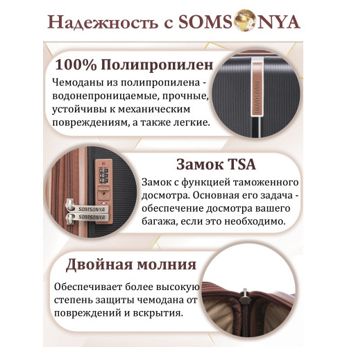 Комплект чемодан с кейсом Somsonya AT черный