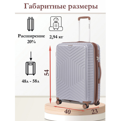 Чемодан ручной клади S ELITE Dubai серый