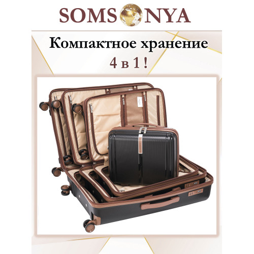 Бьюти кейс ручная кладь SOMSONYA ELITE AT черный