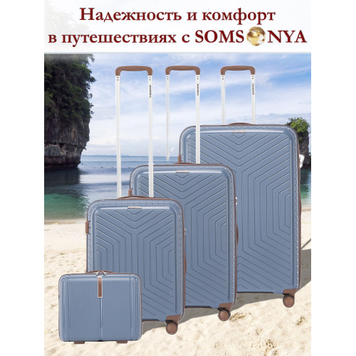 Чемодан на колёсах M SOMSONYA Dubai темно-голубой