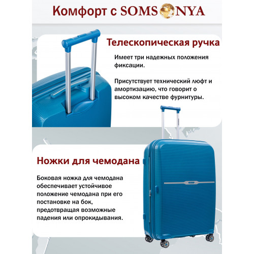 Комплект чемодан и кейс SOMSONYA ELITE TORONTO голубой