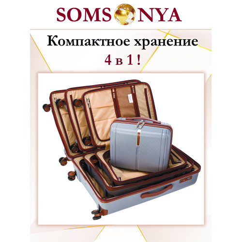 Чемодан ручной клади S SOMSONYA ELITE AT серый