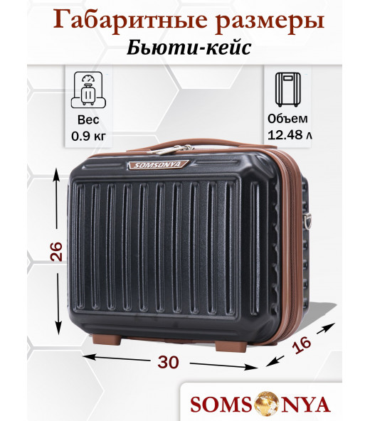 Комплект чемоданов 3 шт и бьюти-кейс SOMSONYA Milan