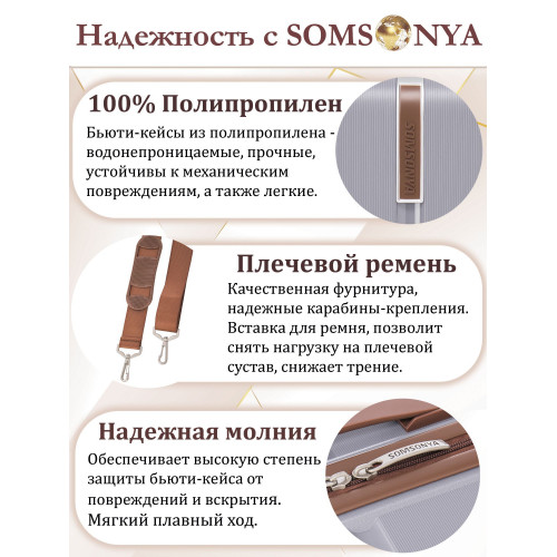 Комплект чемодан с кейсом Somsonya AT серый