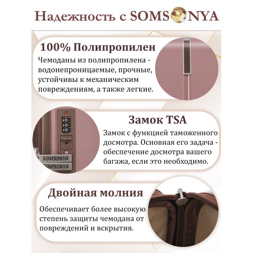 Комплект чемодан с кейсом Somsonya AT розовый